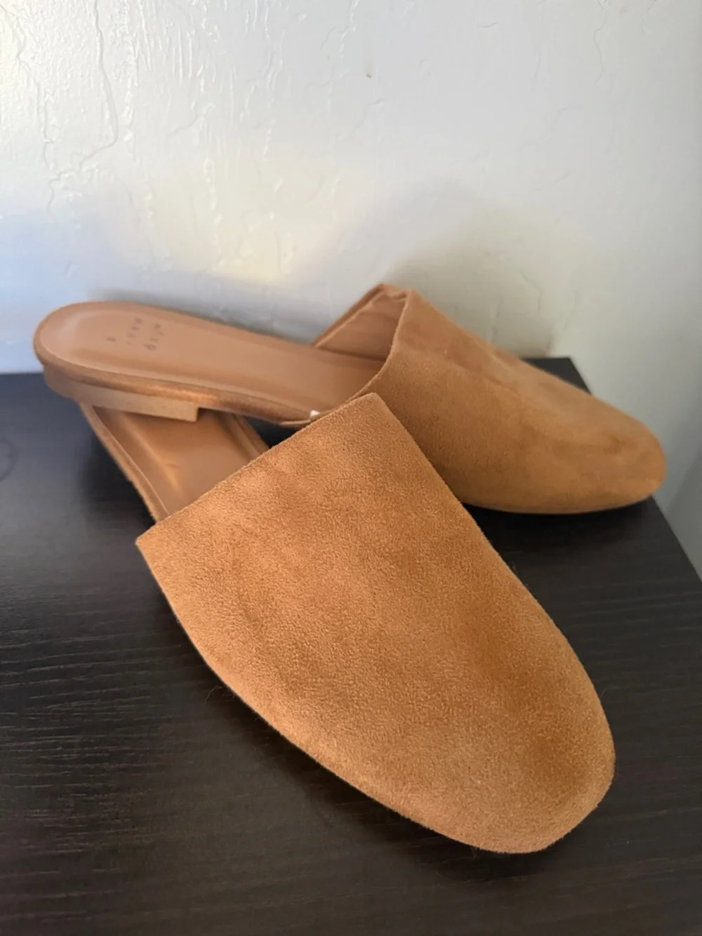 A New Day | Women’s Suede Backless Mules | Tan | Size 9 - Picture 1 of 7